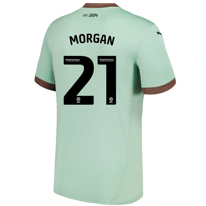 Danxen Homme Maillot Sarah Morgan #21 Vert Pâle Tenues Extérieur 2024/25 T-Shirt