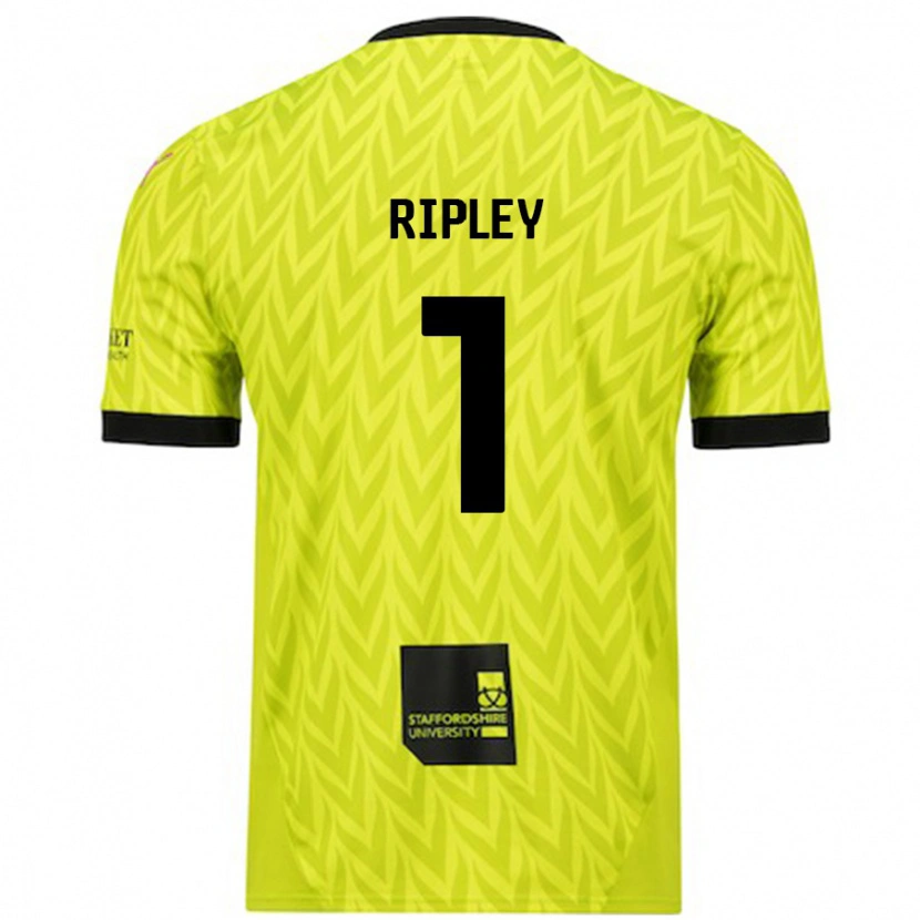 Danxen Homme Maillot Connor Ripley #1 Vert Fluo Tenues Extérieur 2024/25 T-Shirt