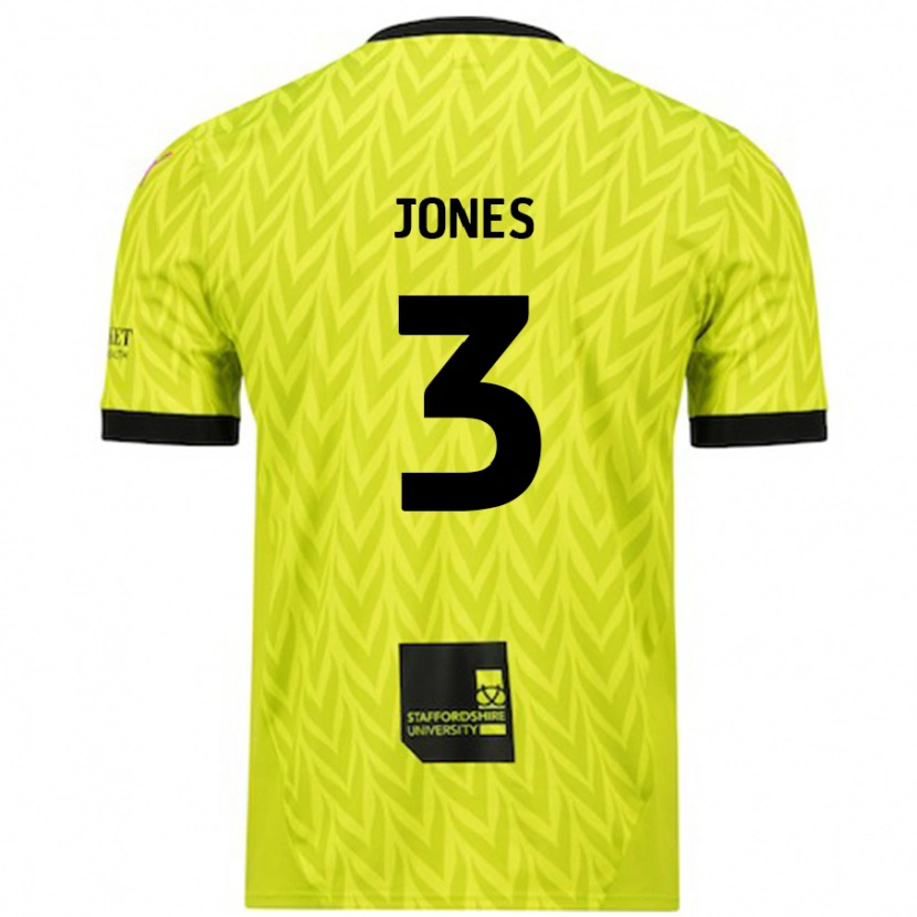 Danxen Homme Maillot Dan Jones #3 Vert Fluo Tenues Extérieur 2024/25 T-Shirt