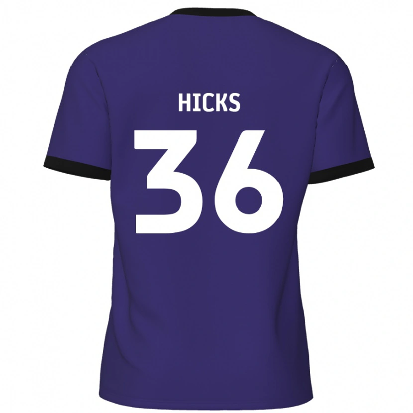 Danxen Homme Maillot David Hicks #36 Violet Tenues Extérieur 2024/25 T-Shirt