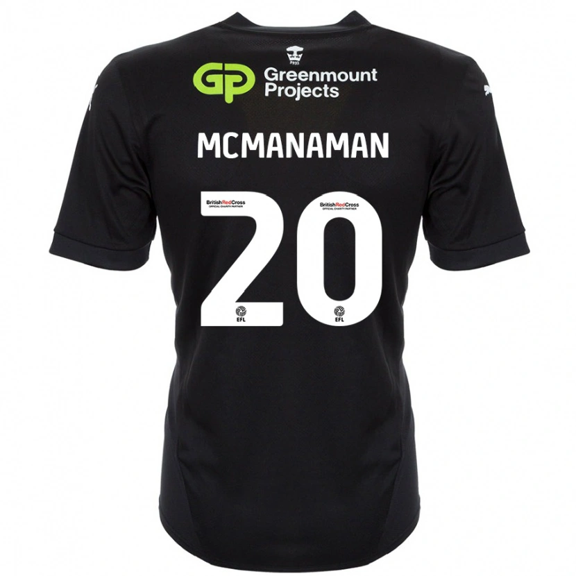 Danxen Homme Maillot Callum Mcmanaman #20 Noir Tenues Extérieur 2024/25 T-Shirt