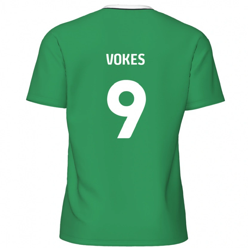 Danxen Homme Maillot Sam Vokes #9 Rayures Blanches Vertes Tenues Extérieur 2024/25 T-Shirt