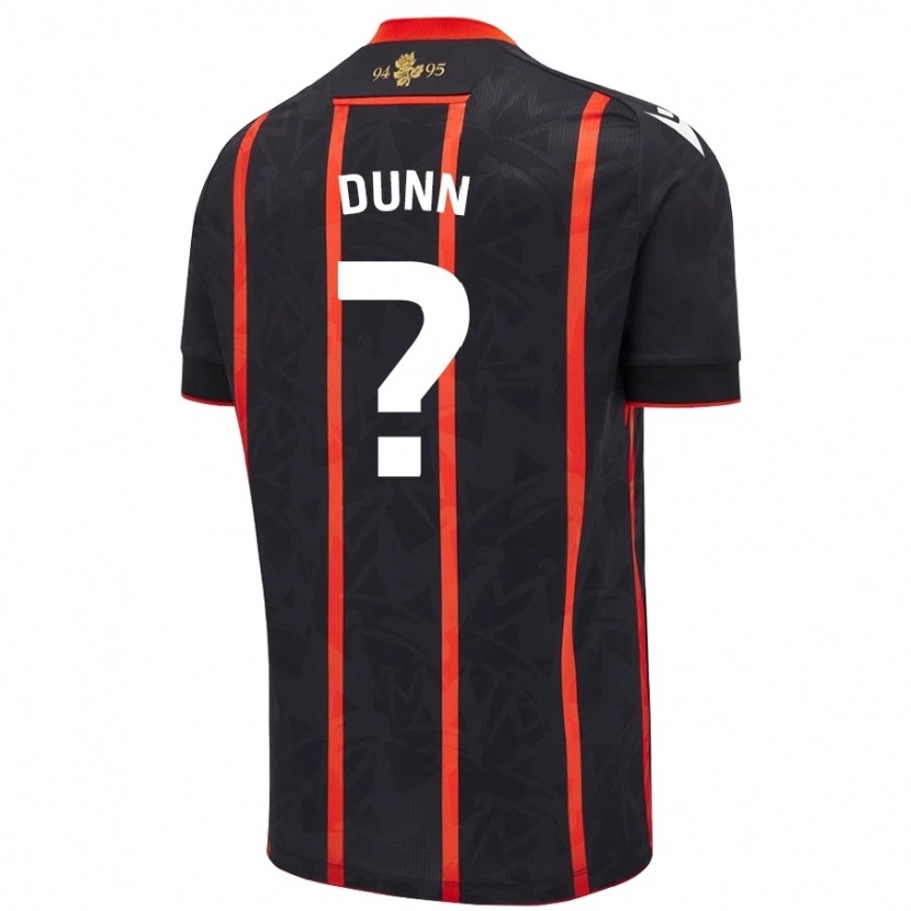 Danxen Homme Maillot Isaac Dunn #0 Noir Rouge Tenues Extérieur 2024/25 T-Shirt