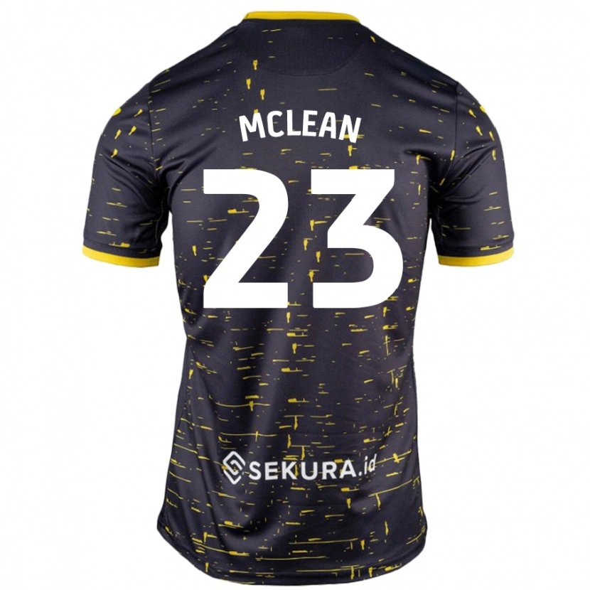 Danxen Homme Maillot Kenny Mclean #23 Noir Jaune Tenues Extérieur 2024/25 T-Shirt