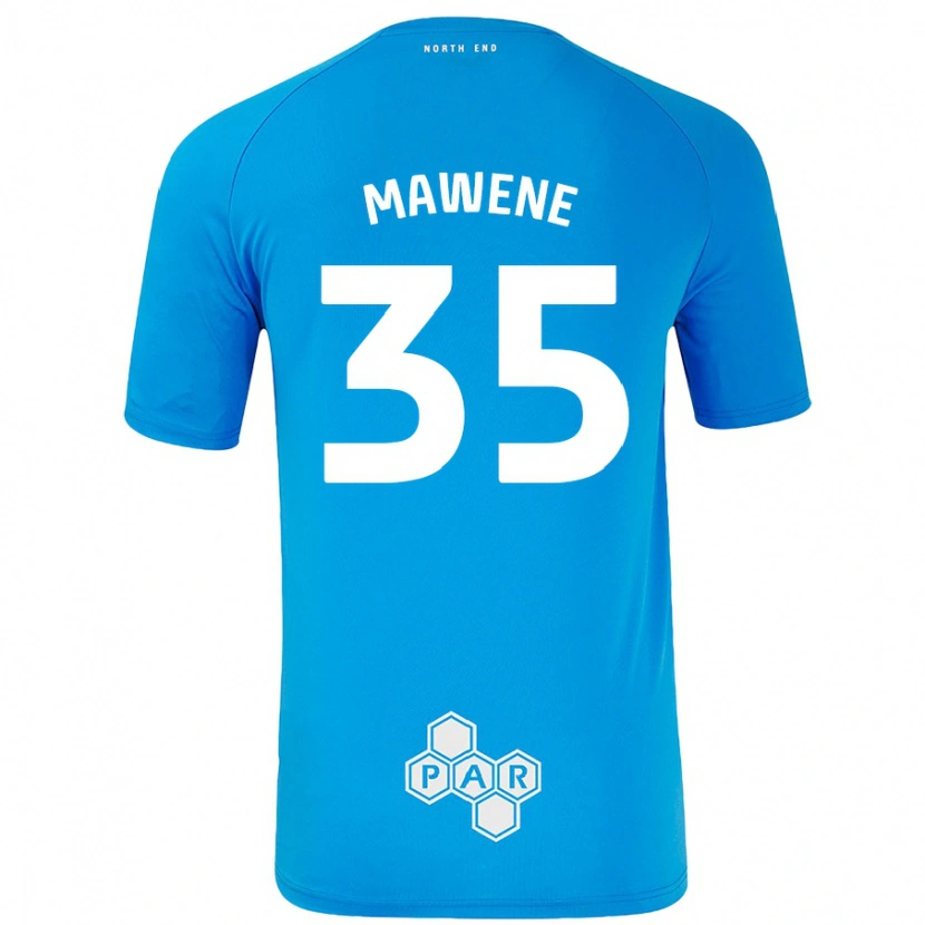 Danxen Homme Maillot Noah Mawene #35 Bleu Ciel Tenues Extérieur 2024/25 T-Shirt