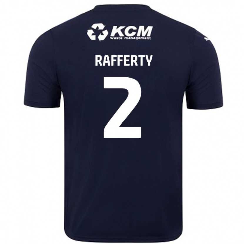 Danxen Homme Maillot Joe Rafferty #2 Bleu Marine Tenues Extérieur 2024/25 T-Shirt