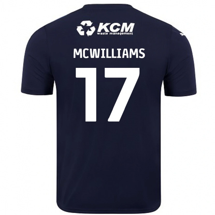 Danxen Homme Maillot Shaun Mcwilliams #17 Bleu Marine Tenues Extérieur 2024/25 T-Shirt