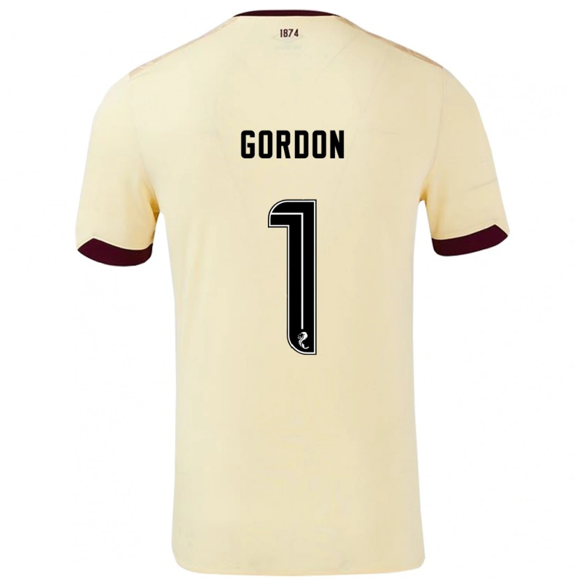 Danxen Homme Maillot Craig Gordon #1 Crème Bordeaux Tenues Extérieur 2024/25 T-Shirt