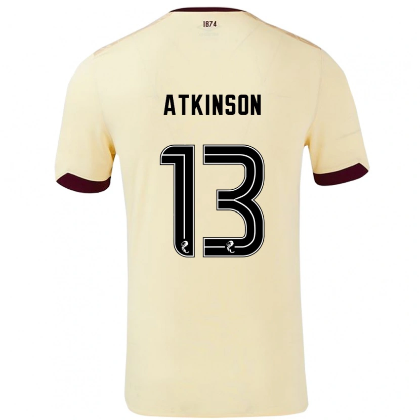 Danxen Homme Maillot Nathaniel Atkinson #13 Crème Bordeaux Tenues Extérieur 2024/25 T-Shirt