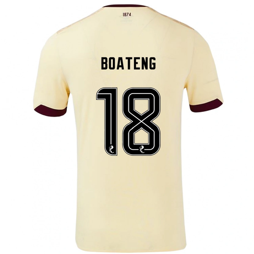 Danxen Homme Maillot Malachi Boateng #18 Crème Bordeaux Tenues Extérieur 2024/25 T-Shirt