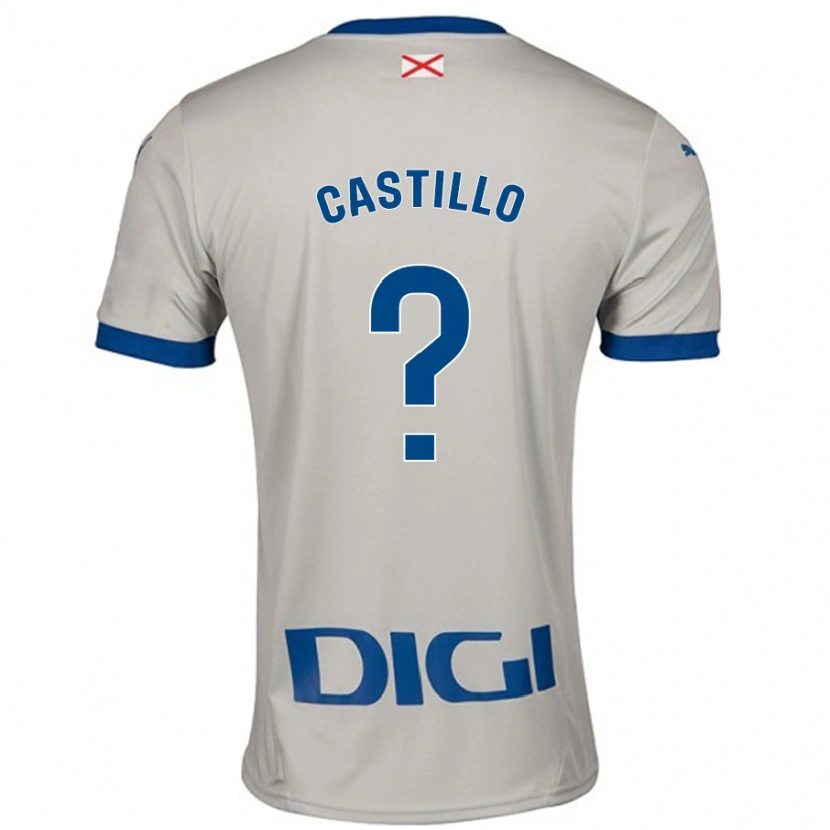 Danxen Homme Maillot Adrián Castillo #0 Gris Clair Tenues Extérieur 2024/25 T-Shirt