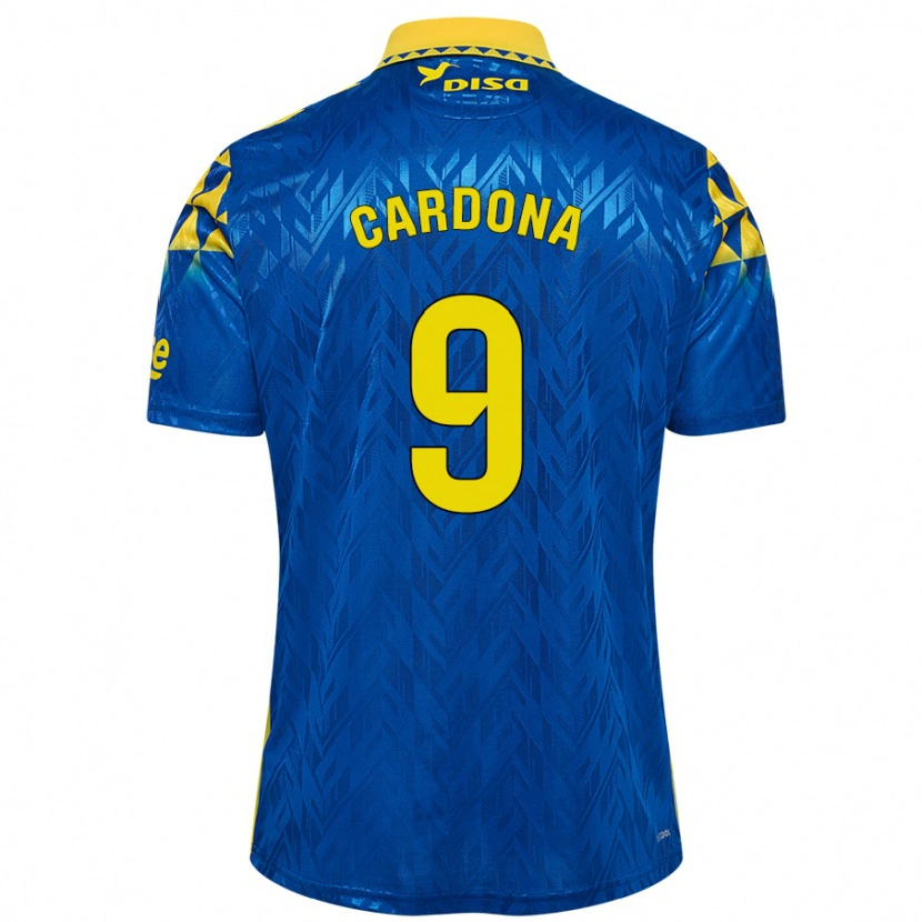 Danxen Homme Maillot Marc Cardona #9 Bleu Jaune Tenues Extérieur 2024/25 T-Shirt