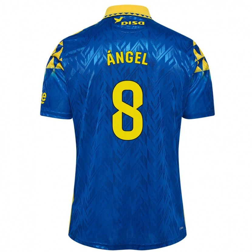 Danxen Homme Maillot José Ángel #8 Bleu Jaune Tenues Extérieur 2024/25 T-Shirt