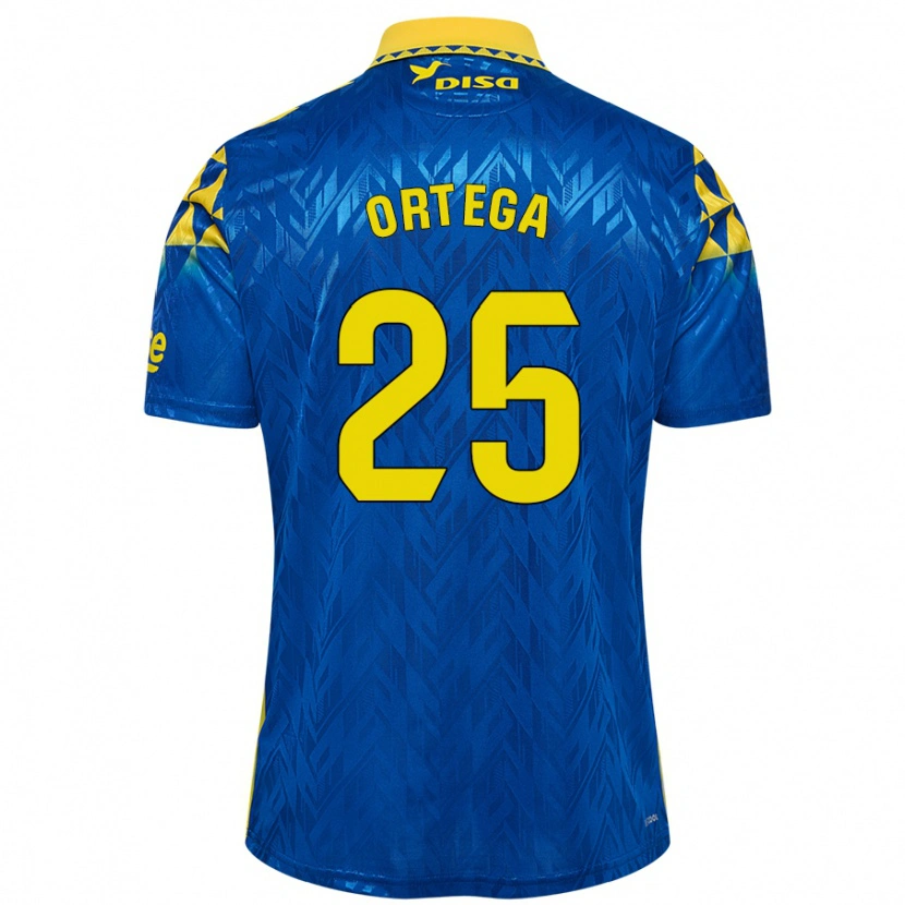 Danxen Homme Maillot Edián Ortega #25 Bleu Jaune Tenues Extérieur 2024/25 T-Shirt