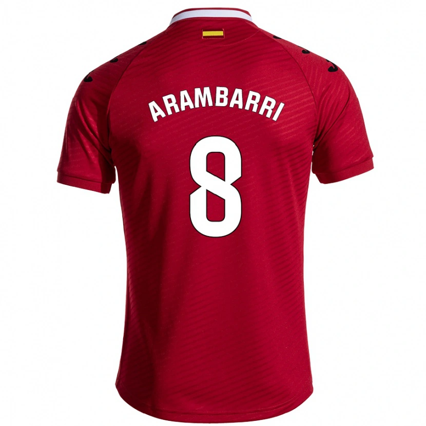 Danxen Homme Maillot Mauro Arambarri #8 Rouge Foncé Tenues Extérieur 2024/25 T-Shirt