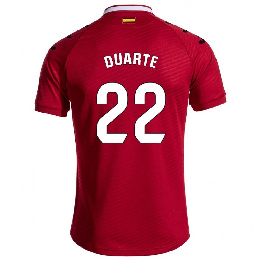 Danxen Homme Maillot Domingos Duarte #22 Rouge Foncé Tenues Extérieur 2024/25 T-Shirt