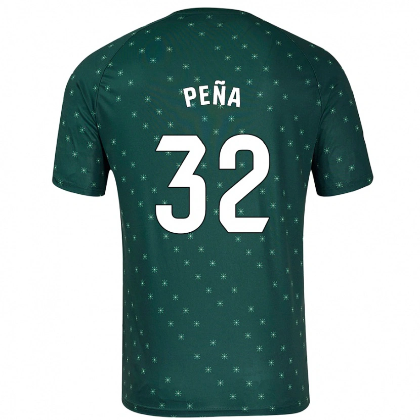 Danxen Homme Maillot Marcos Peña #32 Vert Foncé Tenues Extérieur 2024/25 T-Shirt