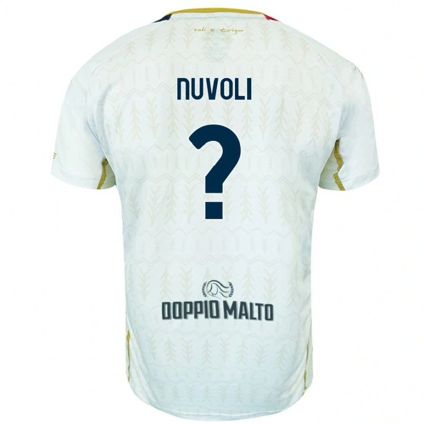 Danxen Homme Maillot Matteo Nuvoli #0 Blanc Tenues Extérieur 2024/25 T-Shirt