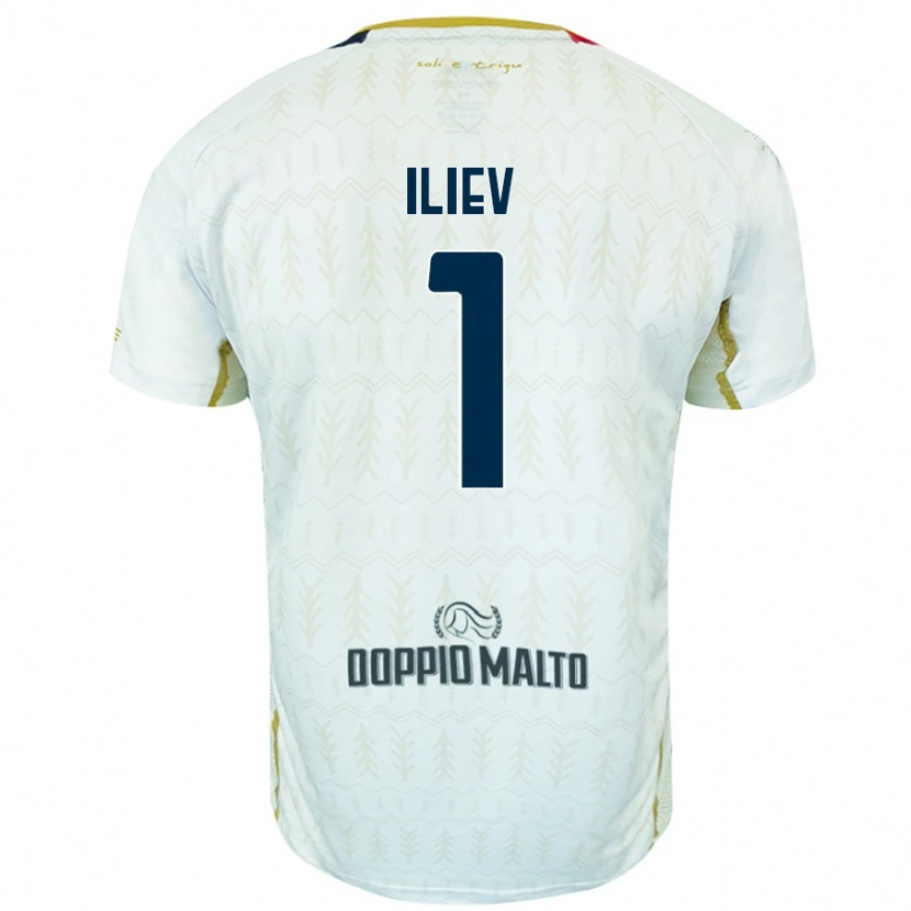 Danxen Homme Maillot Velizar-Iliya Iliev #1 Blanc Tenues Extérieur 2024/25 T-Shirt