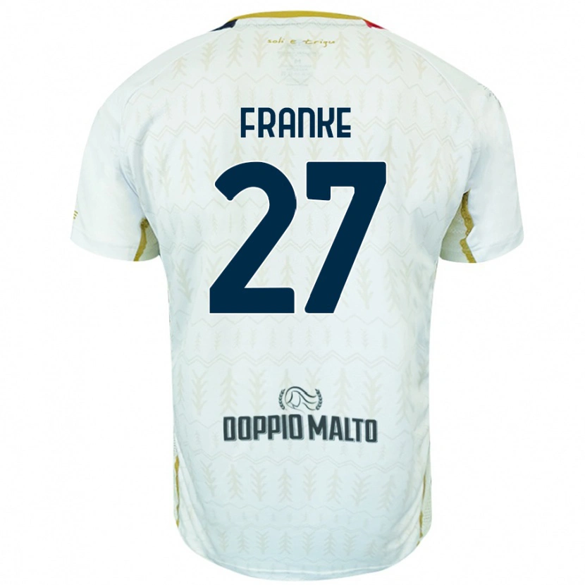 Danxen Homme Maillot Antoni Franke #27 Blanc Tenues Extérieur 2024/25 T-Shirt