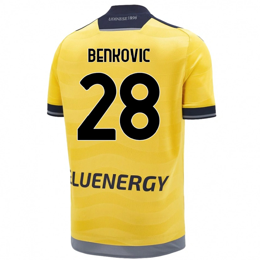 Danxen Homme Maillot Filip Benkovic #28 Doré Tenues Extérieur 2024/25 T-Shirt