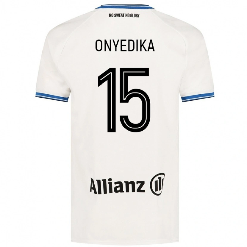 Danxen Homme Maillot Raphael Onyedika #15 Blanc Tenues Extérieur 2024/25 T-Shirt