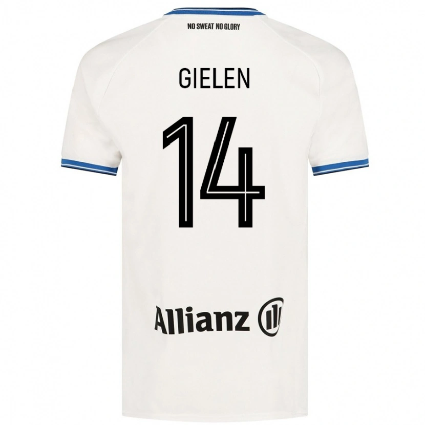 Danxen Homme Maillot Sterre Gielen #14 Blanc Tenues Extérieur 2024/25 T-Shirt