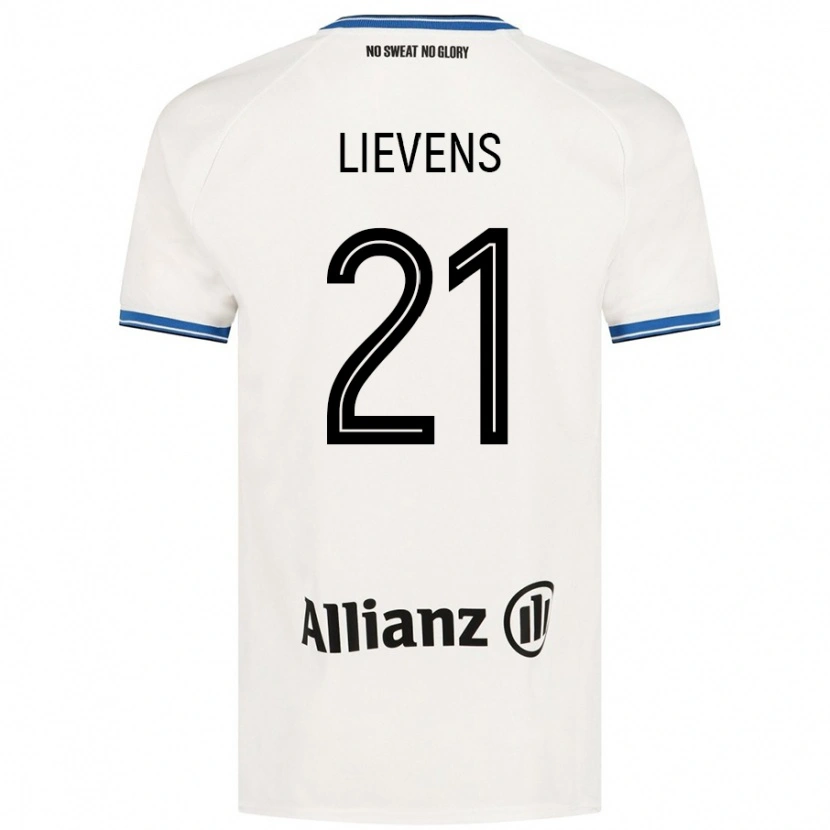 Danxen Homme Maillot Caitlin Lievens #21 Blanc Tenues Extérieur 2024/25 T-Shirt