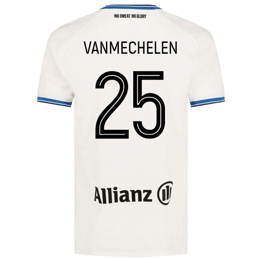 Danxen Homme Maillot Davinia Vanmechelen #25 Blanc Tenues Extérieur 2024/25 T-Shirt