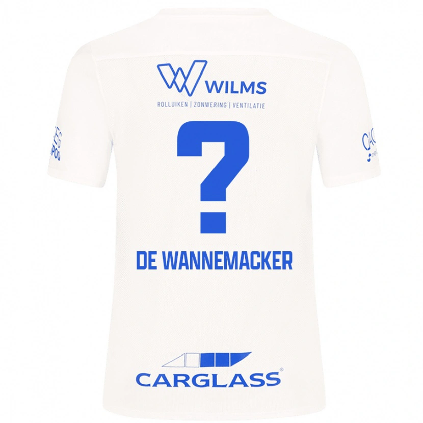 Danxen Homme Maillot August De Wannemacker #0 Blanc Tenues Extérieur 2024/25 T-Shirt