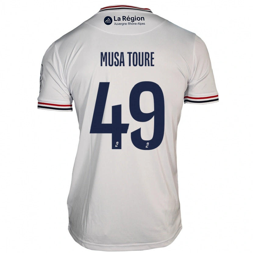 Danxen Homme Maillot Musa Toure #49 Blanc Tenues Extérieur 2024/25 T-Shirt