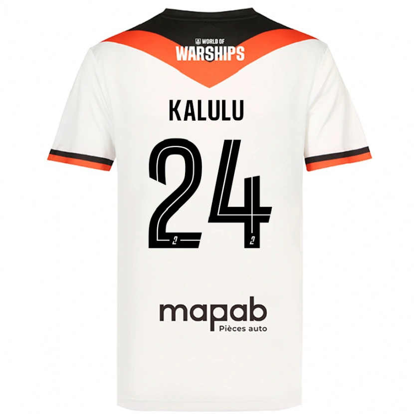 Danxen Homme Maillot Gédéon Kalulu #24 Blanc Tenues Extérieur 2024/25 T-Shirt