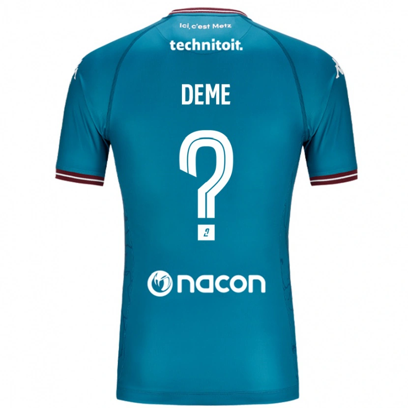 Danxen Homme Maillot Oumar Deme #0 Bleu Pétrole Tenues Extérieur 2024/25 T-Shirt