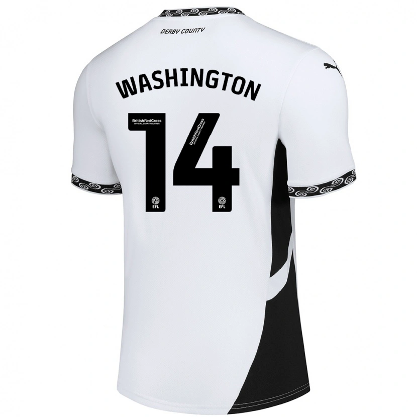 Danxen Femme Maillot Conor Washington #14 Blanc Noir Tenues Domicile 2024/25 T-Shirt