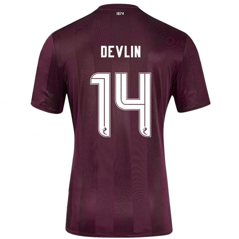 Danxen Femme Maillot Cammy Devlin #14 Bordeaux Tenues Domicile 2024/25 T-Shirt