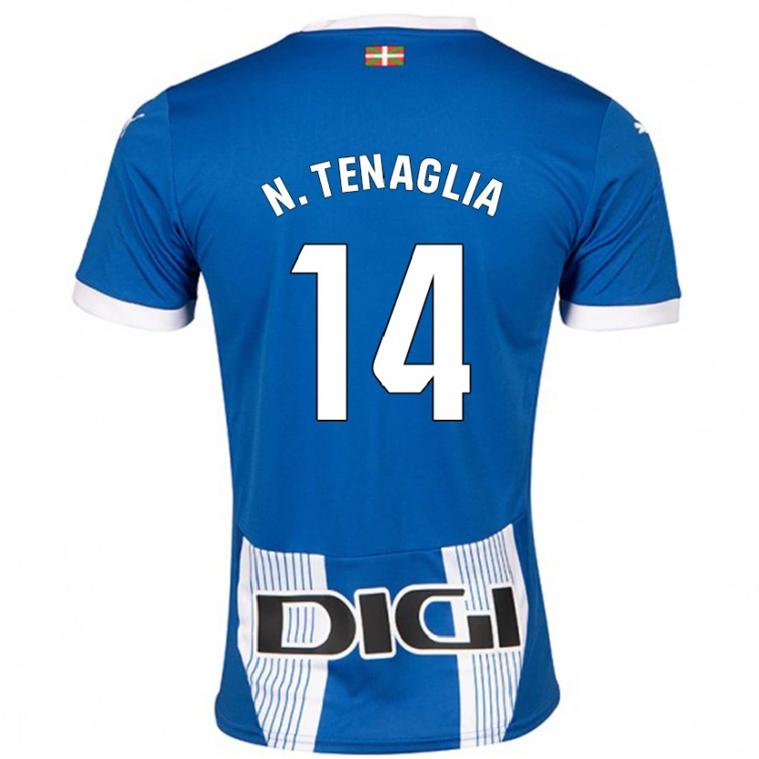 Danxen Femme Maillot Nahuel Tenaglia #14 Bleu Tenues Domicile 2024/25 T-Shirt