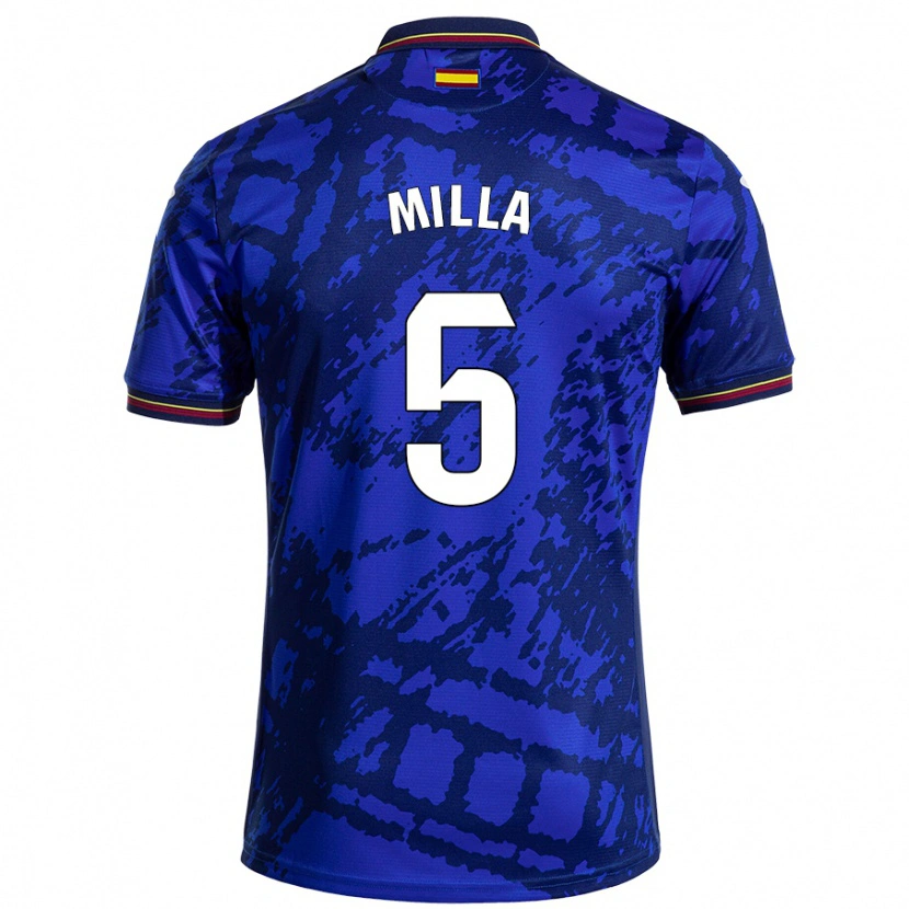 Danxen Femme Maillot Luis Milla #5 Bleu Foncé Tenues Domicile 2024/25 T-Shirt