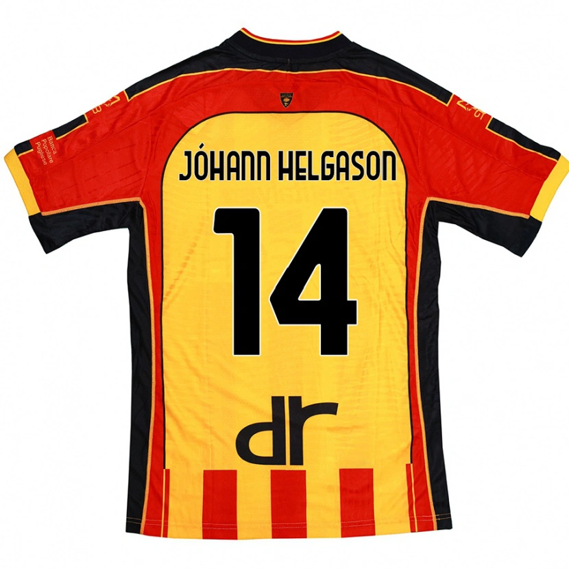 Danxen Femme Maillot Thórir Jóhann Helgason #14 Jaune Rouge Tenues Domicile 2024/25 T-Shirt