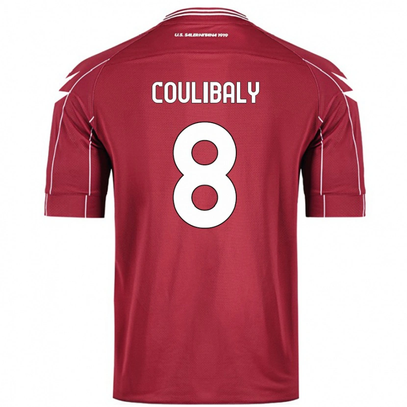 Danxen Femme Maillot Mamadou Coulibaly #8 Bordeaux Tenues Domicile 2024/25 T-Shirt