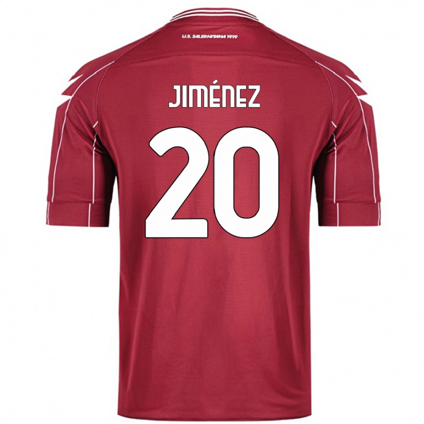 Danxen Femme Maillot Kaleb Jiménez #20 Bordeaux Tenues Domicile 2024/25 T-Shirt