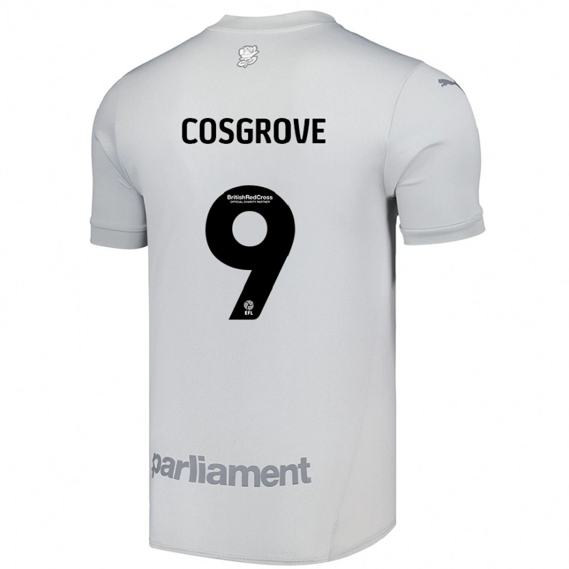 Danxen Femme Maillot Sam Cosgrove #9 Gris Argenté Tenues Extérieur 2024/25 T-Shirt