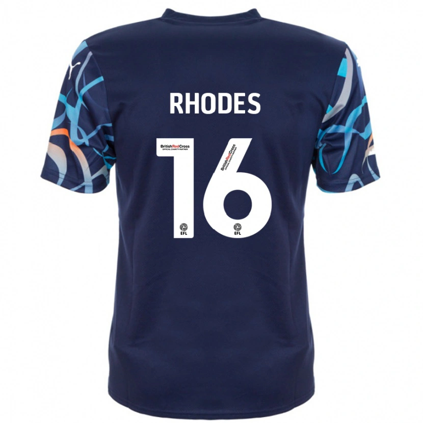 Danxen Femme Maillot Jordan Rhodes #16 Bleu Marine Tenues Extérieur 2024/25 T-Shirt