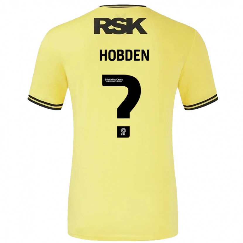 Danxen Femme Maillot Ollie Hobden #0 Jaune Noir Tenues Extérieur 2024/25 T-Shirt