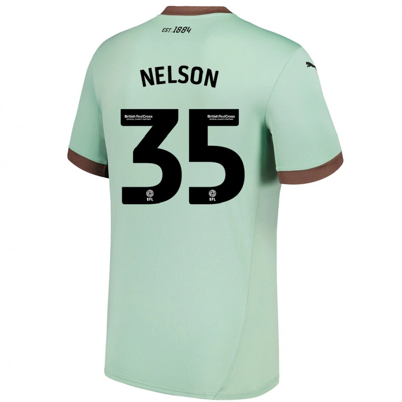 Danxen Femme Maillot Curtis Nelson #35 Vert Pâle Tenues Extérieur 2024/25 T-Shirt