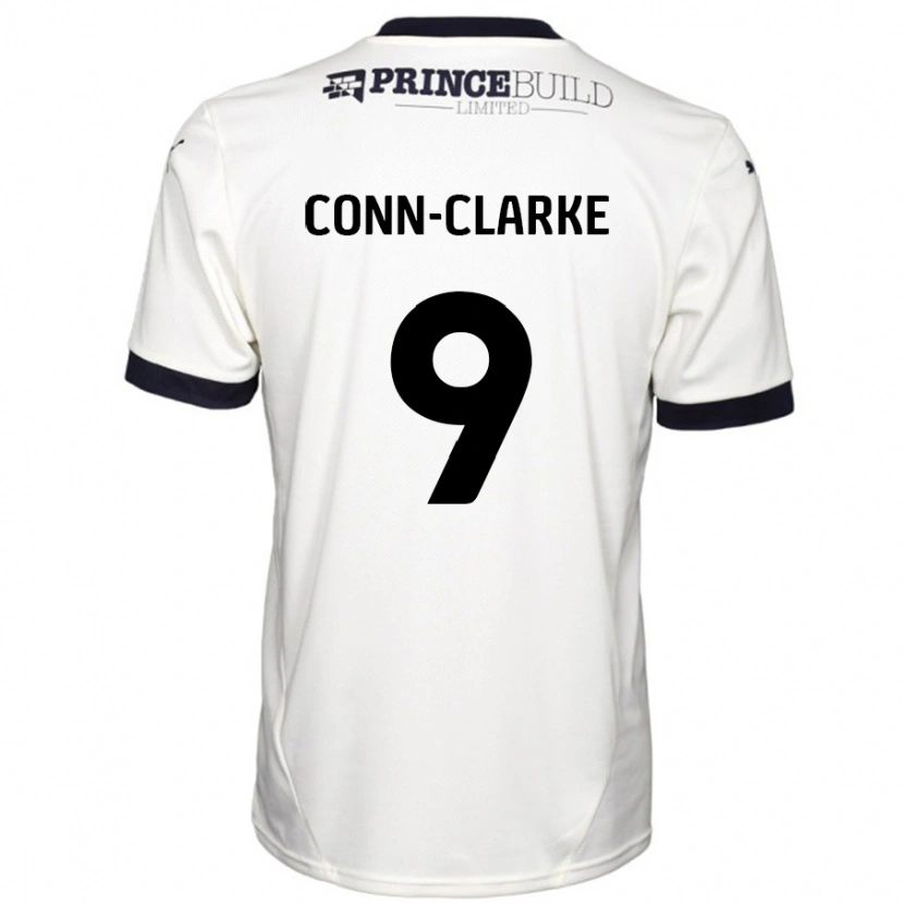 Danxen Femme Maillot Chris Conn-Clarke #9 Blanc Cassé Noir Tenues Extérieur 2024/25 T-Shirt