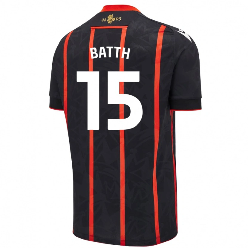 Danxen Femme Maillot Danny Batth #15 Noir Rouge Tenues Extérieur 2024/25 T-Shirt