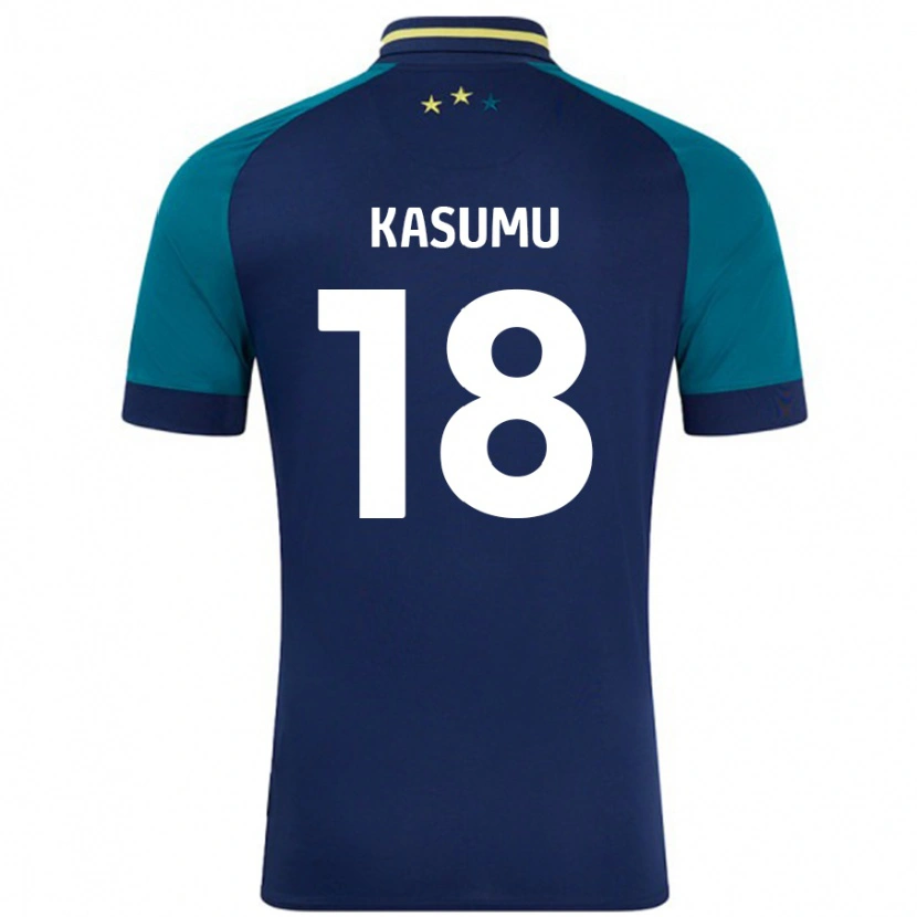 Danxen Femme Maillot David Kasumu #18 Marine Vert Foncé Tenues Extérieur 2024/25 T-Shirt