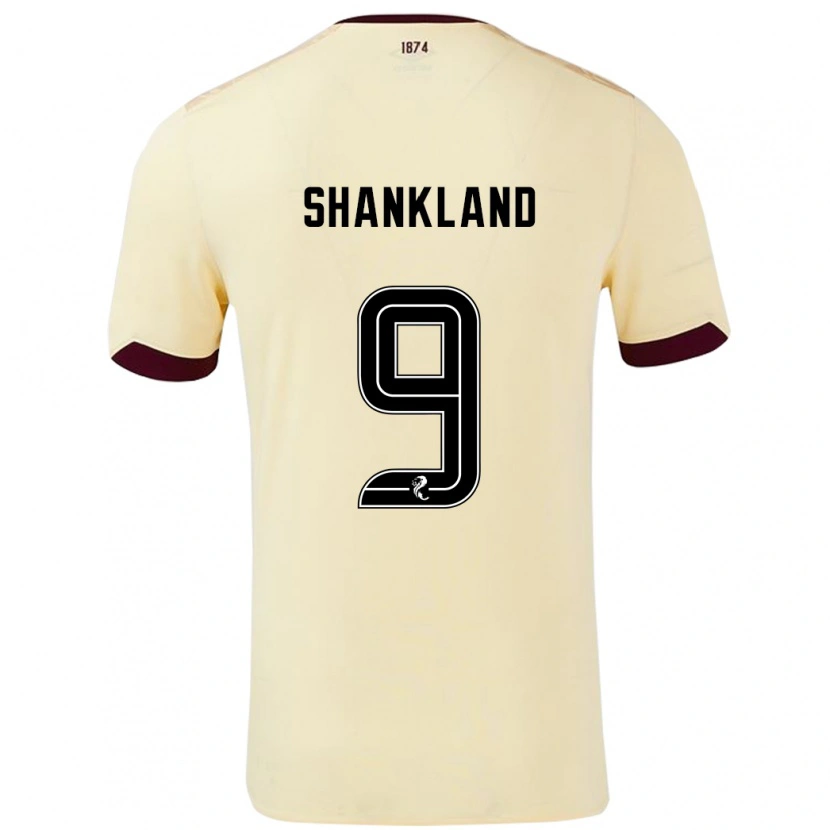 Danxen Femme Maillot Lawrence Shankland #9 Crème Bordeaux Tenues Extérieur 2024/25 T-Shirt