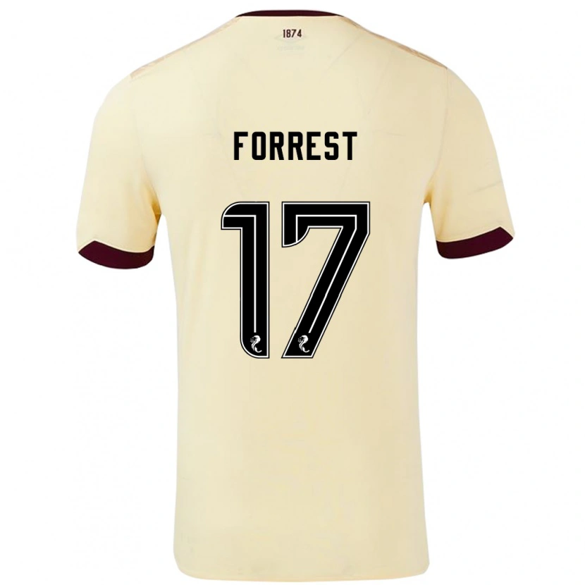 Danxen Femme Maillot Alan Forrest #17 Crème Bordeaux Tenues Extérieur 2024/25 T-Shirt