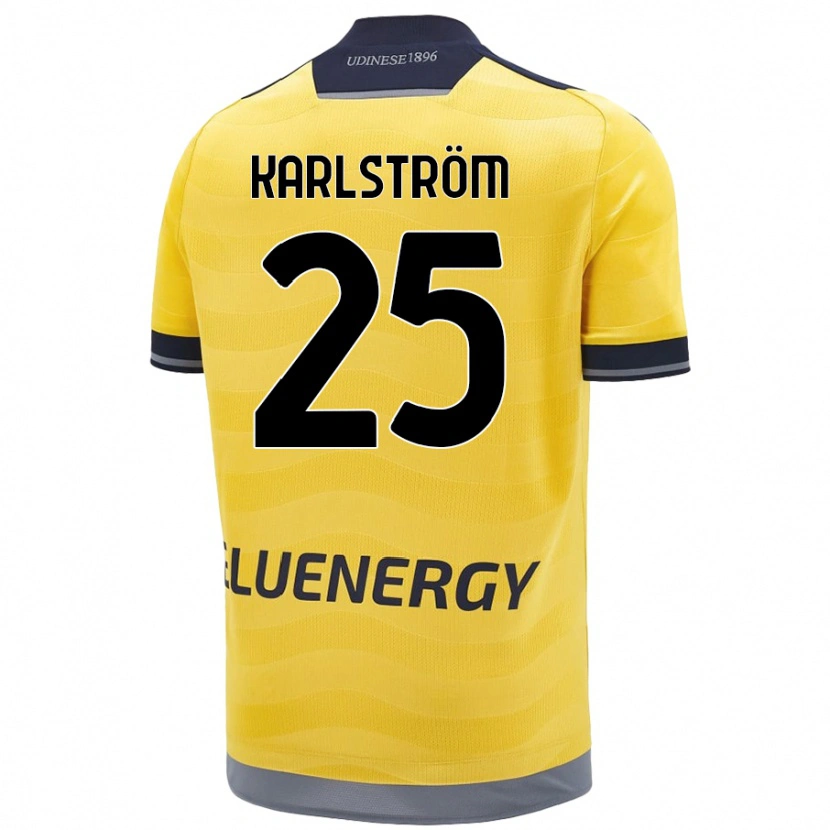 Danxen Femme Maillot Jesper Karlström #25 Doré Tenues Extérieur 2024/25 T-Shirt